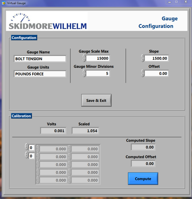 Virtual Gauge Installation Software — Skidmore-Wilhelm